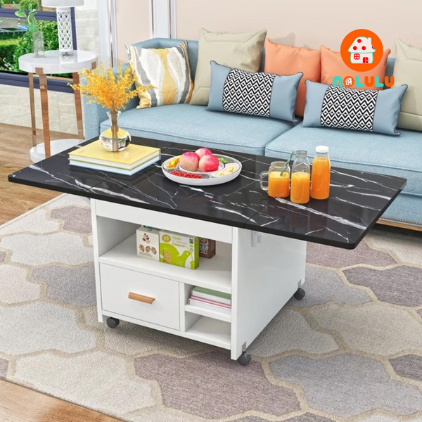 Bàn ăn thông minh xếp gọn có bánh xe không kèm ghế Nolulu - BAX04