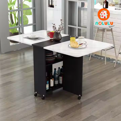 Bàn ăn thông minh xếp gọn có bánh xe không kèm ghế Nolulu - BAX01