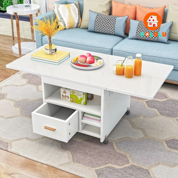 Bàn ăn thông minh xếp gọn có bánh xe không kèm ghế Nolulu - BAX04