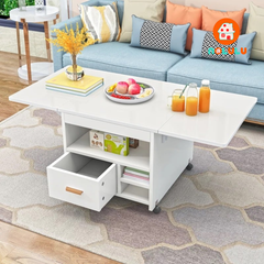 Bàn ăn thông minh xếp gọn có bánh xe không kèm ghế Nolulu - BAX04