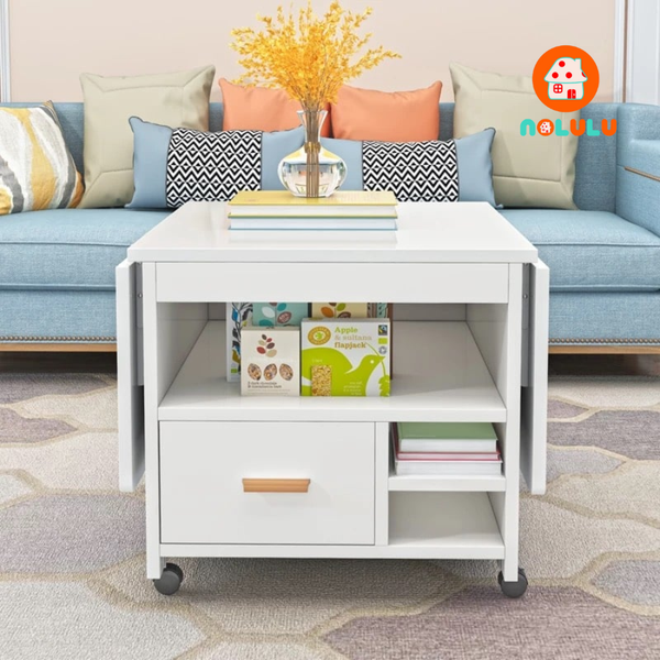 Bàn ăn thông minh xếp gọn có bánh xe không kèm ghế Nolulu - BAX04