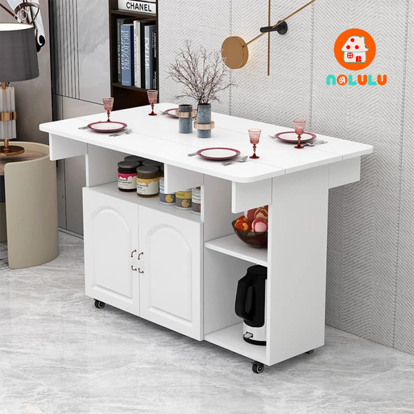Bàn ăn thông minh xếp gọn có bánh xe không kèm ghế Nolulu - BAX06