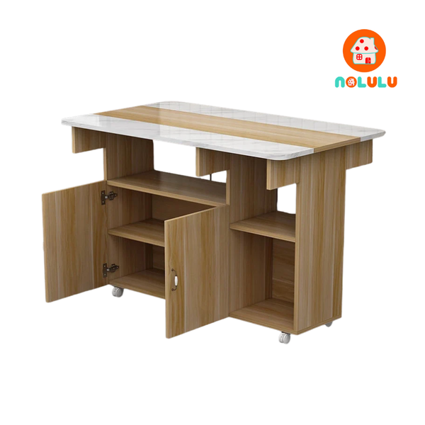 Bàn ăn thông minh xếp gọn có bánh xe không kèm ghế Nolulu - BAX06