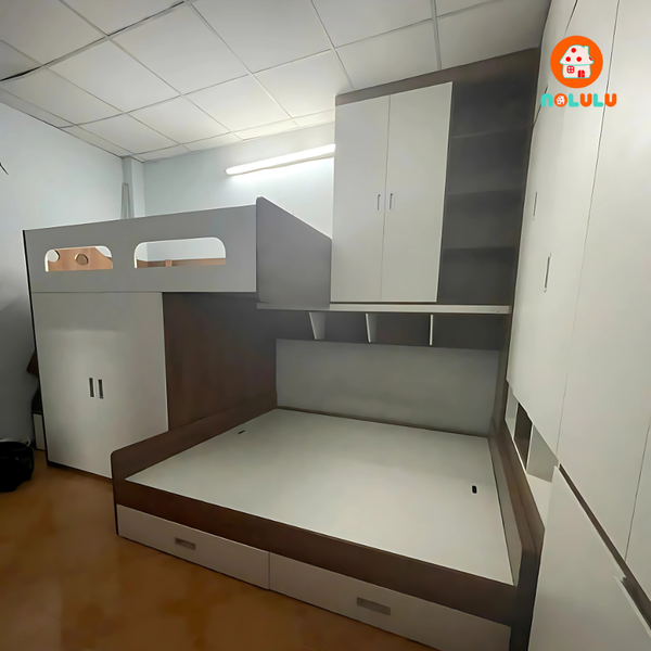 Thiết Kế Phòng Ngủ Nhỏ Hiện Đại Cho Chú Nam – Tối Ưu Từng Góc Nhỏ Với Giải Pháp Giường Tầng Thông Minh