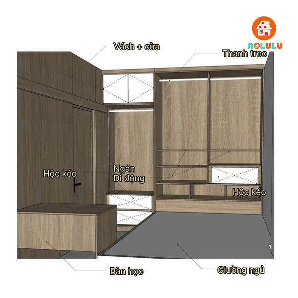 Thiết Kế Thi Công Nội Thất Căn Hộ EhomeS Nam Sài Gòn - Bình Chánh