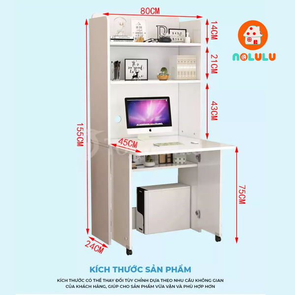 Bàn học thông minh xếp gọn Nolulu - BAX07
