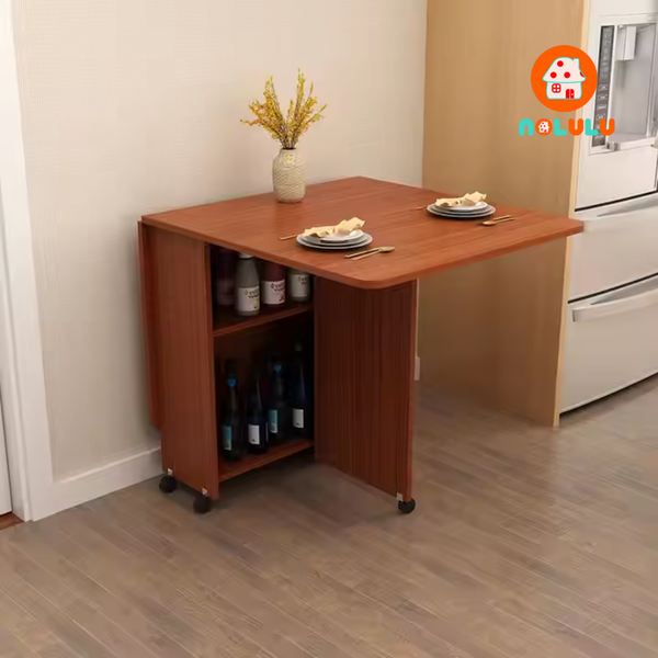Bàn ăn thông minh xếp gọn có bánh xe không kèm ghế Nolulu - BAX01