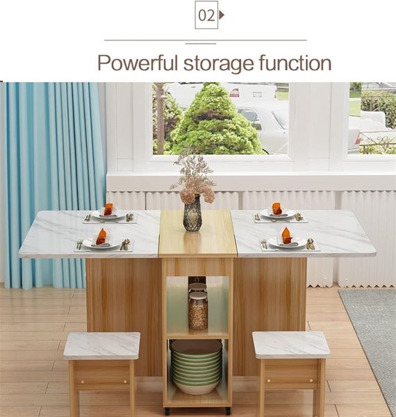 Bộ Bàn Ăn Xếp Gọn Thông Minh 4 Ghế BAX-29