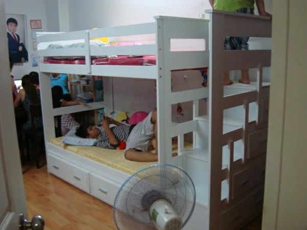 Giường 3 Tầng Ali Gỗ Tự Nhiên (1m-1m-1m)