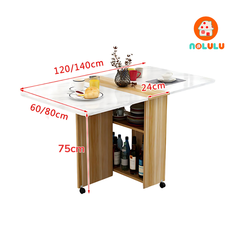 Bàn ăn thông minh xếp gọn có bánh xe không kèm ghế Nolulu - BAX01