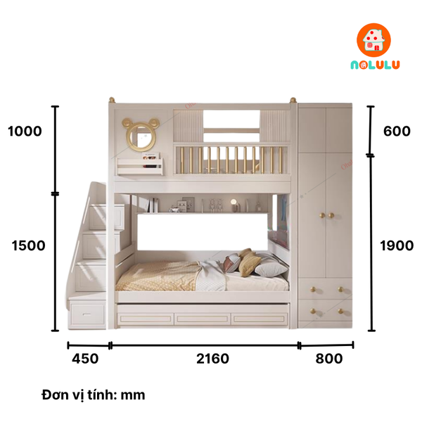 Giường tầng trẻ em Magic Mickey Nolulu - GT009