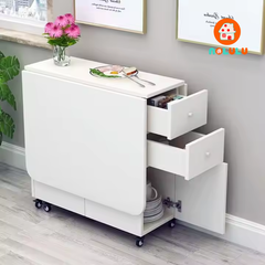 Bàn ăn thông minh xếp gọn có bánh xe không kèm ghế Nolulu - BAX02
