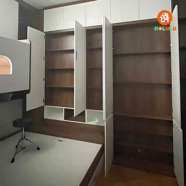 Thiết Kế Phòng Ngủ Nhỏ Hiện Đại Cho Chú Nam – Tối Ưu Từng Góc Nhỏ Với Giải Pháp Giường Tầng Thông Minh