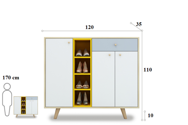 Tủ Giày Sắc Màu Hiện Đại TG-A135