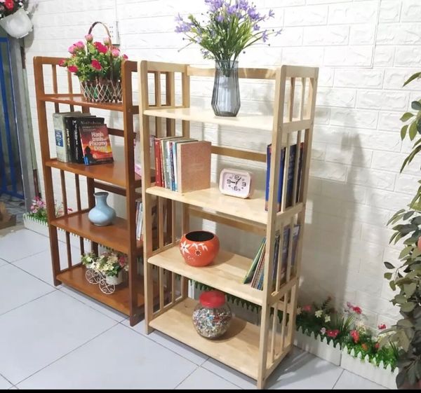 Kệ Sách Gỗ Tự Nhiên 4 Tầng (Rộng Từ 60cm-1m)