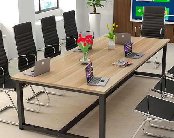 Bàn Họp Gỗ Chân Sắt Thiết Kế Đơn Giản BC-04