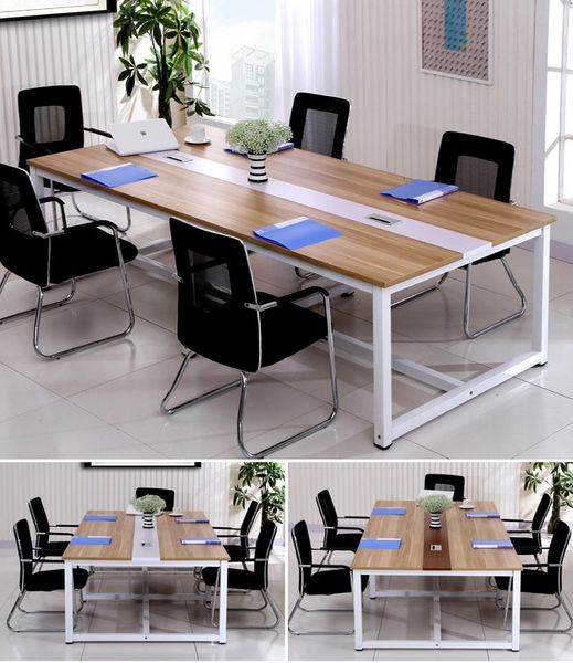 Bàn Họp Gỗ Chân Sắt Thiết Kế Gọn Gàng BC-07