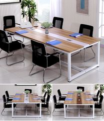 Bàn Họp Gỗ Chân Sắt Thiết Kế Gọn Gàng BC-07