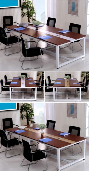 Bàn Họp Gỗ Chân Sắt Thiết Kế Gọn Gàng BC-07