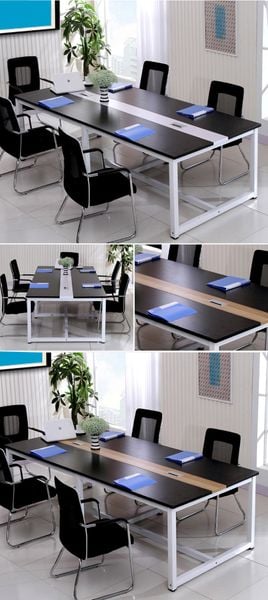 Bàn Họp Gỗ Chân Sắt Thiết Kế Gọn Gàng BC-07