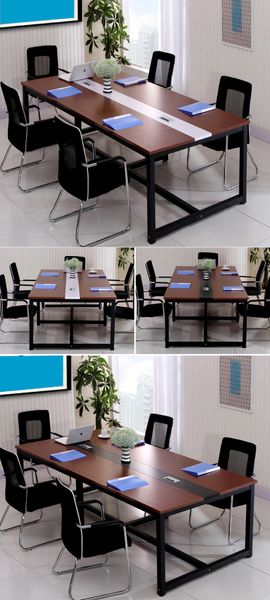 Bàn Họp Gỗ Chân Sắt Thiết Kế Gọn Gàng BC-07