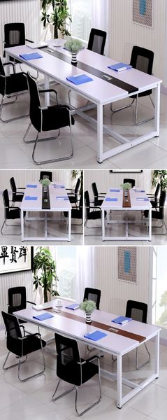 Bàn Họp Gỗ Chân Sắt Thiết Kế Gọn Gàng BC-07