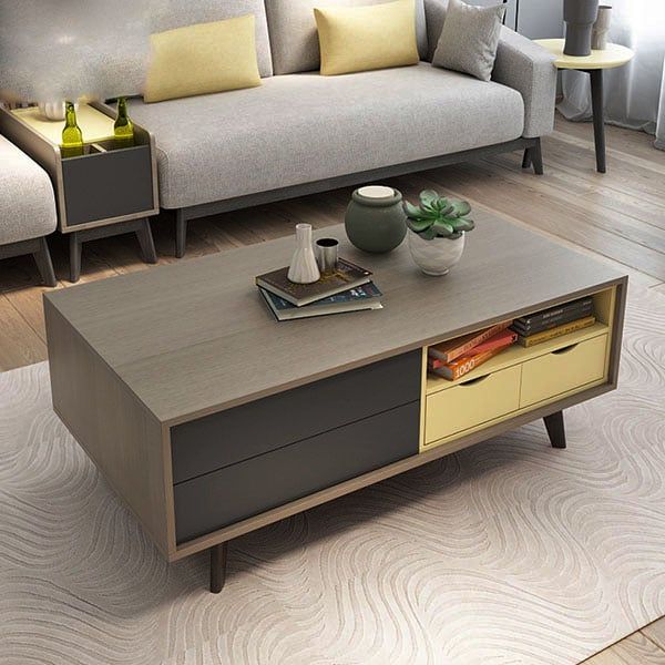 Bàn trà gỗ phòng khách gia đình tiện dụng GHS-4687