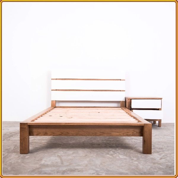 Giường Panel 01 - Gỗ Sồi Mỹ 140-160-180 (cm)