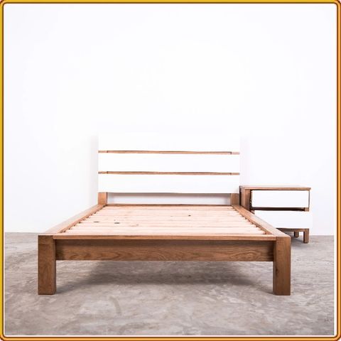 Giường Panel 01 - Gỗ Sồi Mỹ 140-160-180 (cm)