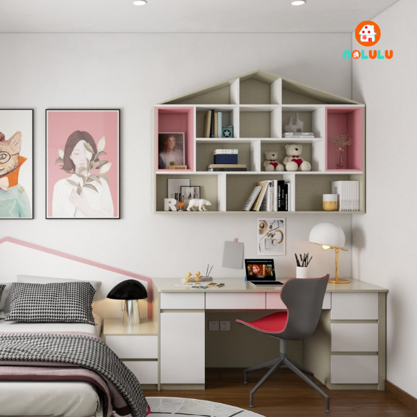 Thiết kế nội thất phòng ngủ bé gái hiện đại Nolulu - BG002