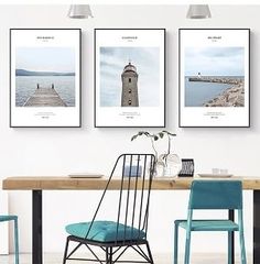 Tranh treo tường biển cavas 3 bức