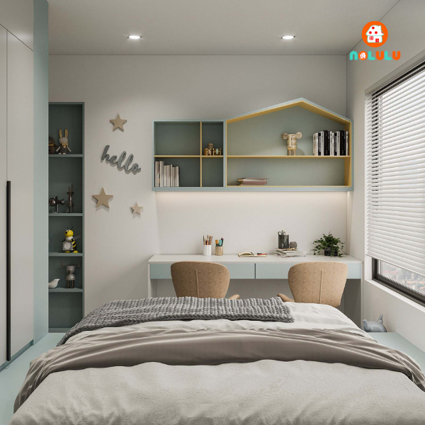 Thiết kế nội thất phòng ngủ bé trai hiện đại  Nolulu - BT001