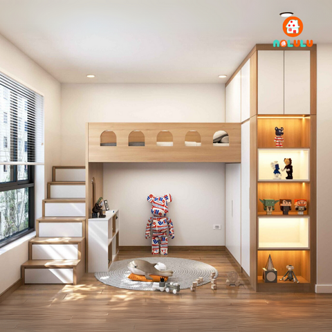 Thiết kế nội thất phòng ngủ bé trai hiện đại Nolulu - BT002 - 01