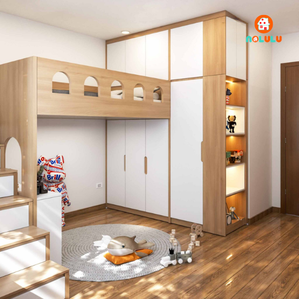 Thiết kế nội thất phòng ngủ bé trai hiện đại  Nolulu - BT002