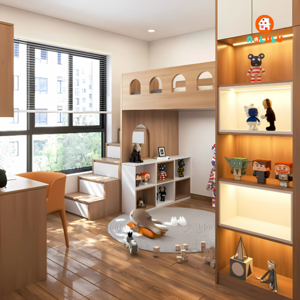 Thiết kế nội thất phòng ngủ bé trai hiện đại  Nolulu - BT002