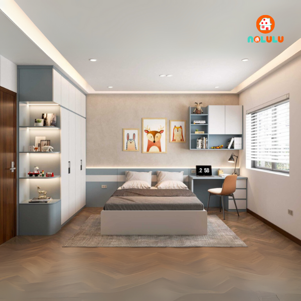 Thiết kế nội thất phòng ngủ bé trai hiện đại  Nolulu - BT003