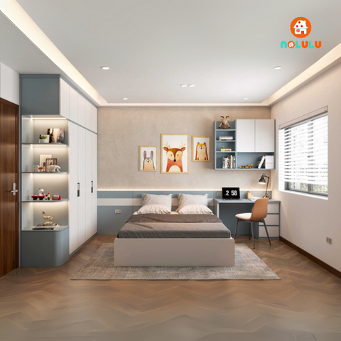 Thiết kế nội thất phòng ngủ bé trai hiện đại Nolulu - BT003 - 01