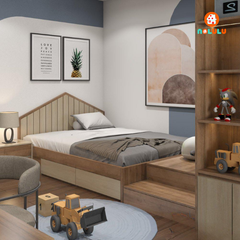 Thiết kế nội thất phòng ngủ bé trai hiện đại  Nolulu - BT005