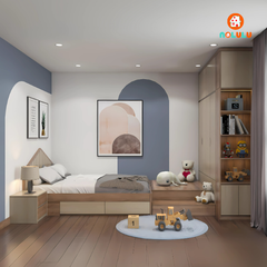 Thiết kế nội thất phòng ngủ bé trai hiện đại  Nolulu - BT005