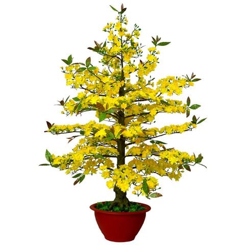 Chậu Hoa Mai Giả Cao 1m45 Trang Trí Tết