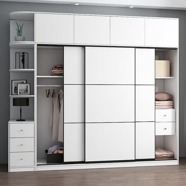 Tủ quần áo cánh lùa kẻ chỉ cho phòng ngủ hiện đại TQA-14