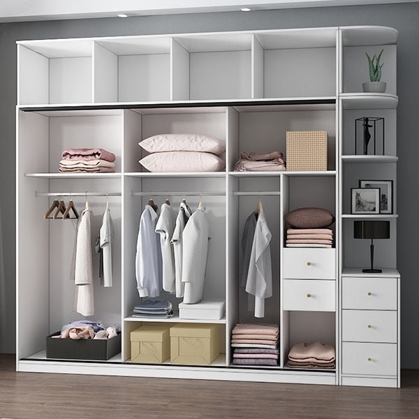 Tủ quần áo cánh lùa kẻ chỉ cho phòng ngủ hiện đại TQA-14