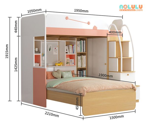 Giường 2 Tầng Cho Bé Thiết Kế Đa Năng GT-242