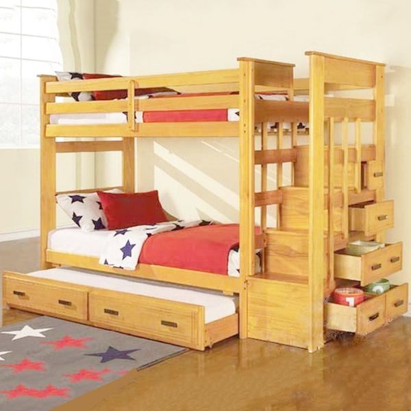 Giường 3 Tầng Ali (1m/1m/1m) Gỗ Tự Nhiên