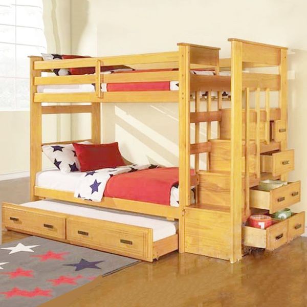 Giường 3 Tầng Ali Gỗ Tự Nhiên (1m-1m-1m)