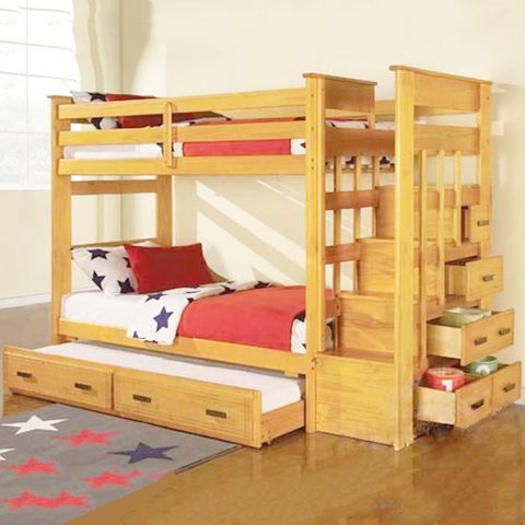 Giường 3 Tầng Ali Gỗ Tự Nhiên (1m-1m-1m)