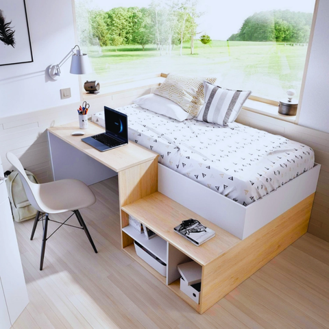 Giường Thông Minh Kết Hợp Bàn Học Và Giá Sách GN-N13