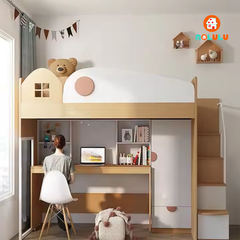 Giường tầng trẻ em thông minh kèm bàn học và tủ quần áo Nolulu - GT002