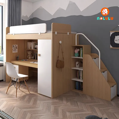 Giường tầng trẻ em thông minh kèm bàn học và tủ quần áo Nolulu - GT003