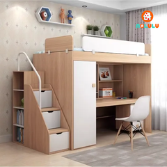 Giường tầng trẻ em thông minh kèm bàn học và tủ quần áo Nolulu - GT003